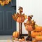 Set of 2 Lighted 37"H/24"H Fabric Turkey Standing Decor, With Telescoping Legs and Timer